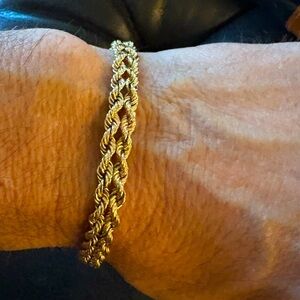 14k Gold Double Strand Rope Chain Bracelet
